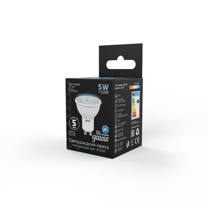 Светодиодная лампа Gauss Софит 5W 530Lm 4100K GU10 101506205